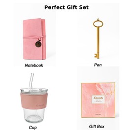 3 PCS Gift Pack Hamper for Girl Boy Gift Set for Women Men Cup Notebook Pen Friends Family Birthday Christmas Party Celebrate (cup_notebook_pen)