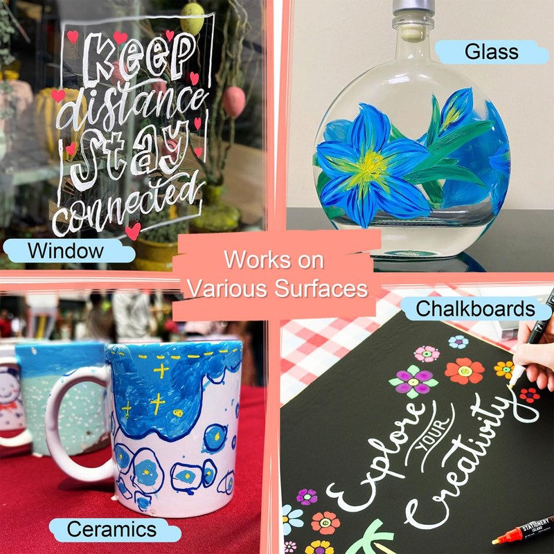 STATIONERY ISLAND Chalk Pens for blackboard, Liquid Chalk Markers for