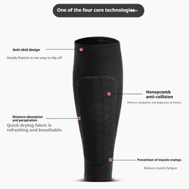 Shindefender Shin Guards,Soccer Shin Guards Sleeves, Shindefender Compression Sleeve With Honeycomb Pads,Protective Sleeve Professional Crashproof Shin Guards For Men, Shin Pads For Aldult (L)