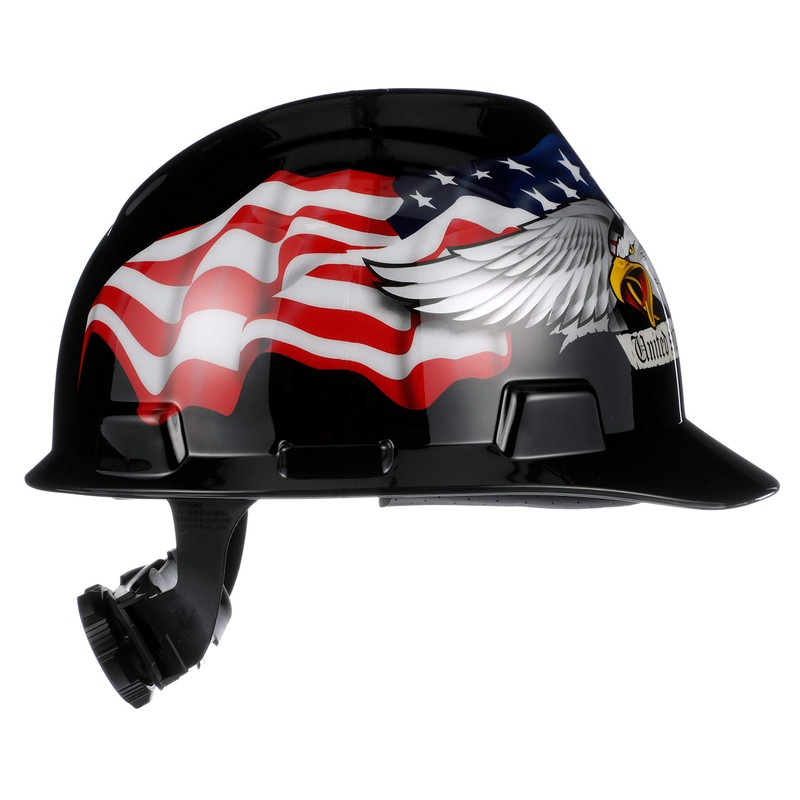 MSA 10079479 V-Gard Slotted Hard Hat, Americaln Eagle,, Capacity, Volume,