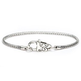 RUBYCA 10pcs 20cm Charm Bracelet Snake Chain 18KGP Silver Plated fit Murano Beads Lobster Clasp 7.9”