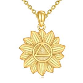 Sunflower Sobriety Necklace for Women Sterling Silver Sunflower Jewelry Mother's Day Gifts for Mom