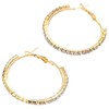 Hoop Earrings Gold for Women with Crystals 5 cm Diameter
