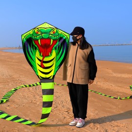 Yiranzide Giant Snake Kite - 50ft Single String Beach Kite for Beginners & Kids, Easy to Fly, 330ft String Handles