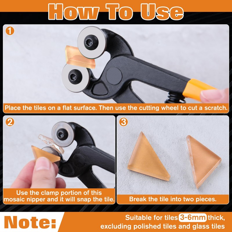 SPEEDWOX Tile Nipper, Cutter, Glass Tile Nipper, Glass Cutter, Tile