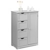 COSTWAY Bathroom Storage Cabinet, Wooden Storage Organizer with 4 Deep