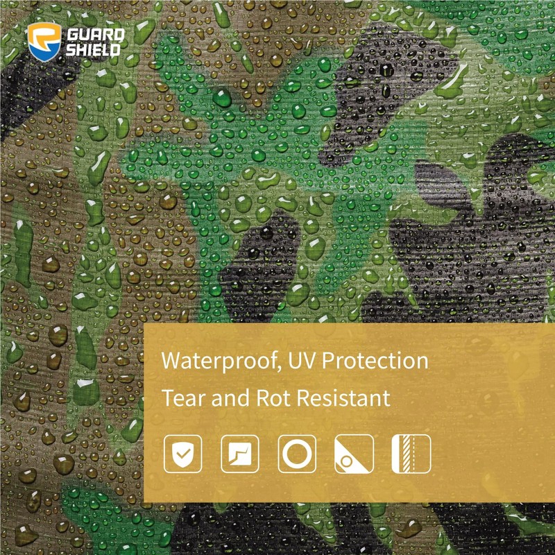 GUARD SHIELD Heavy Duty Camo Tarp Camouflage Tarps Waterproof 6x8
