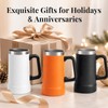 Insulated Beer Stein Tumblers, Orange, 24 ounces(No Straw, No Lid)
