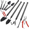 Garden Tools Set with Extension Handles, 5 Piece Thick Gardening