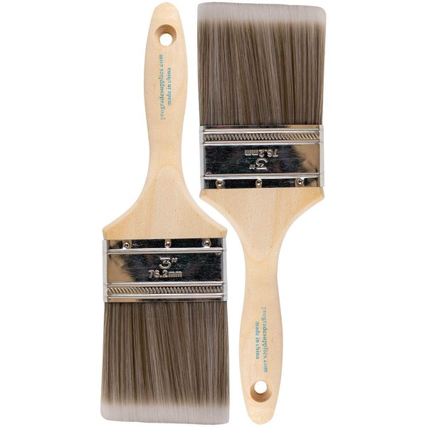Pro Grade - Paint Brushes - 2Ea 3" Flat Brushes