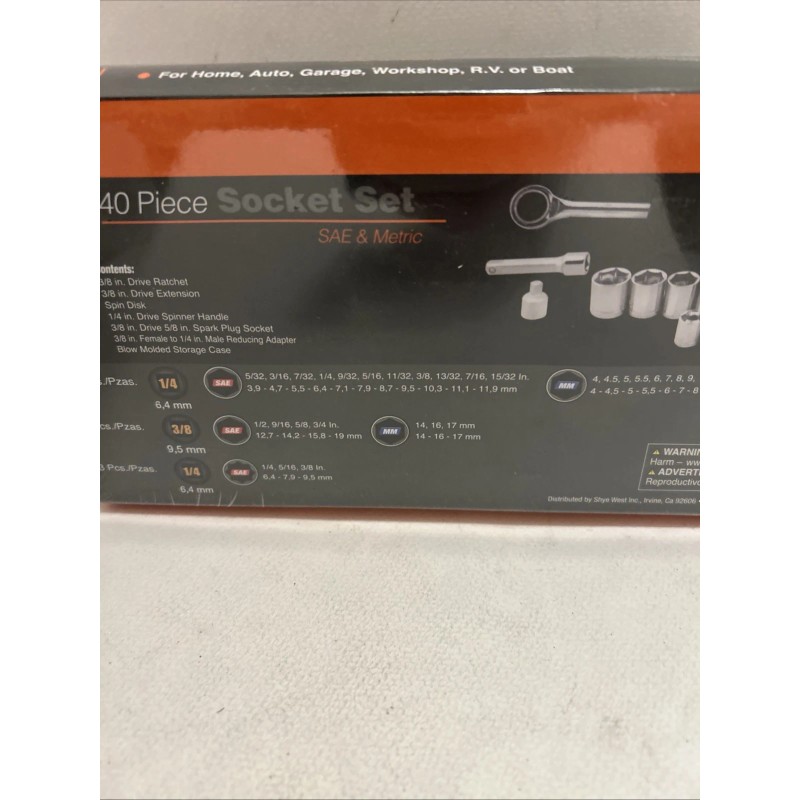 TORELLI TOOLS 40-PIECE SOCKET SET, SAE & METRIC MODEL INV00518