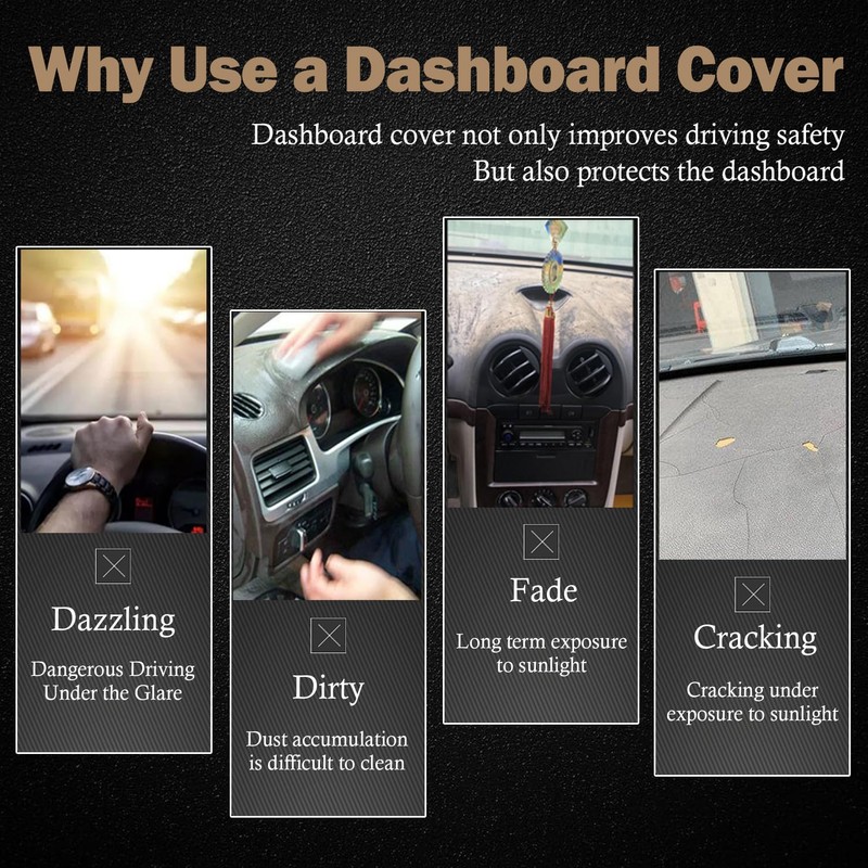 KEYOOG Dashboard Cover Dash Mat Fit for Vo-lkswagen Beetle 2010-1998