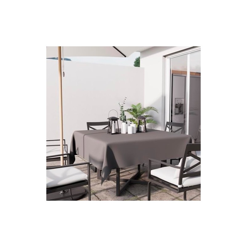 Soleil d'ocre Alix Nappe, Polyester, Grey, 140 x 140 cm