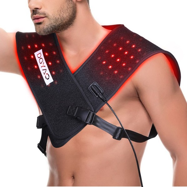DGYAO New Shoulder Pain Relief Wrap Red Light & Infrared Light Therapy Flexible Wearable Deep Therapy Pad for Shoulder Chest