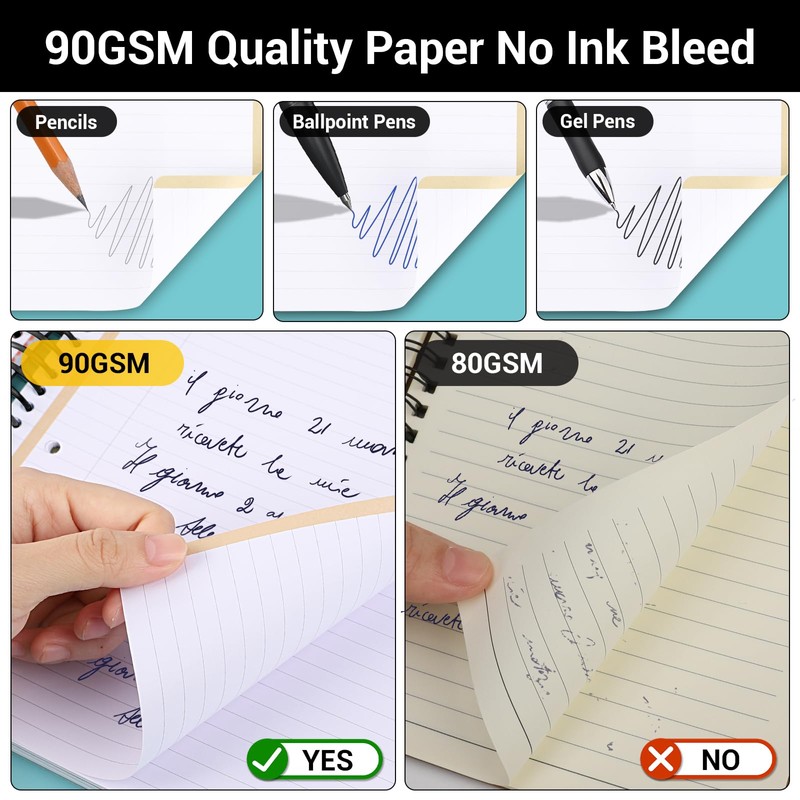 Yarotm Notebook Lined A4 - Spiral Binding Notepad 23.5 x
