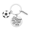 Inspirational Soccer Keychain - 'She Believed She Could So She