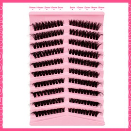 Eyelash Extensions Set, 200 Pieces, Fluffy Artificial Eyelash Clusters, Lashes Extension Set, Thick Lash Clusters, Individual Eyelash Extensions (X-6K)