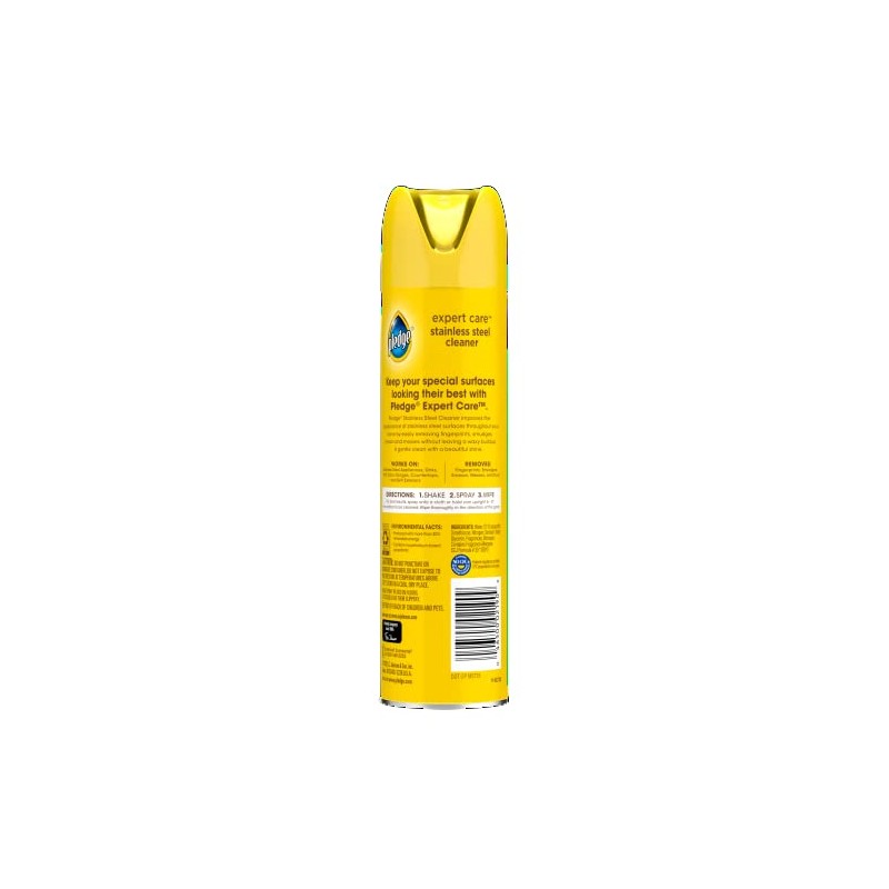 Pledge Pledge Stainless Steel Cleaner Spray, Lemon Zest, 1 Aerosol