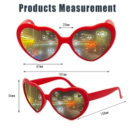 Heart Sunglasses Heart Effect Diffraction Glasses Festival Party Rave Light Accessories Heart Glasses UV400 Protection