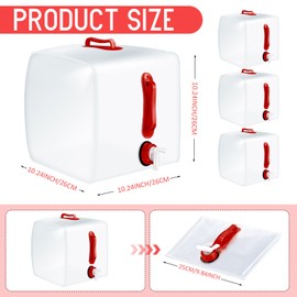 Reallnaive 3 Pack Collapsible Water Container with Spigot, Foldable Camping Water Container Portable Camping Storage Carrier Jug for Outdoors Hiking Emergency Kit Backpack (5.3 Gallon,Red,3 Pcs)