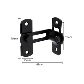 90 Degree Bolt Door Lock Warehouse Door Right Angle Lock Safety Latch for Garden, Bathroom, Window, Garage (2 Pieces Black)