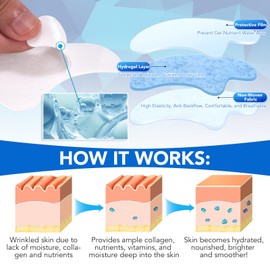 Anti-Falten-Stirnpflaster 32PCS, Anti-Falten-Pflaster mit Aloe, Kollagen, Vitamin E, Anti-Falten-Pflaster, Stirnfaltenbehandlung