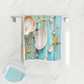 Summer Beach Seashell Starfish Hand Towels Face Towel Bath Decor Ultra Soft Towels for Bathroom 30"x15"