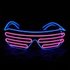 PINFOX Light Up Flashing Shutter Neon Rave Glasses El Wire