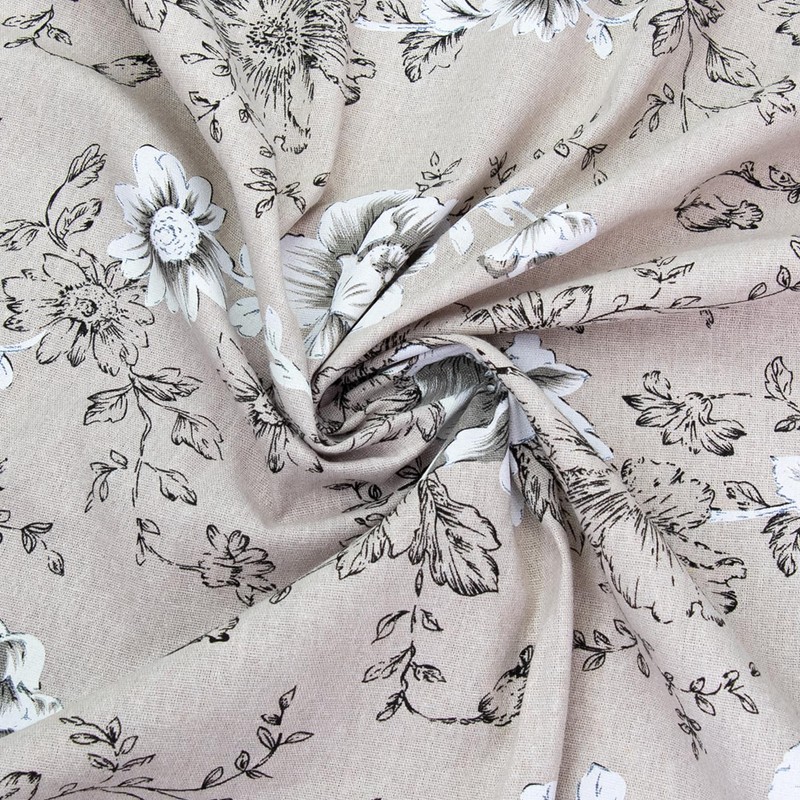 Linen Floral Upholstery Fabric by The Yard - Sewing Fabric