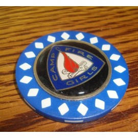 Golf Design CAMP FIRE GIRLS 3D Epoxy Diamond design Poker Chip Golf Ball Marker Card Guard B