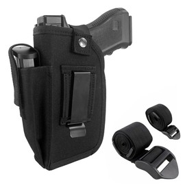 Depring Concealed Carry Holster with Mag Pouch Universal Fits Handgun with Laser or Light Attachment IWB OWB Car Ambidextrous Gun Holster with 2 Straps