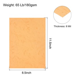 MECCANIXITY 100pcs A4 8-1/2 x 11.5 Inch Presentation Binding Covers Letter Size Leather Textured Grain Paper Un-Punched for Business Reports, Orange