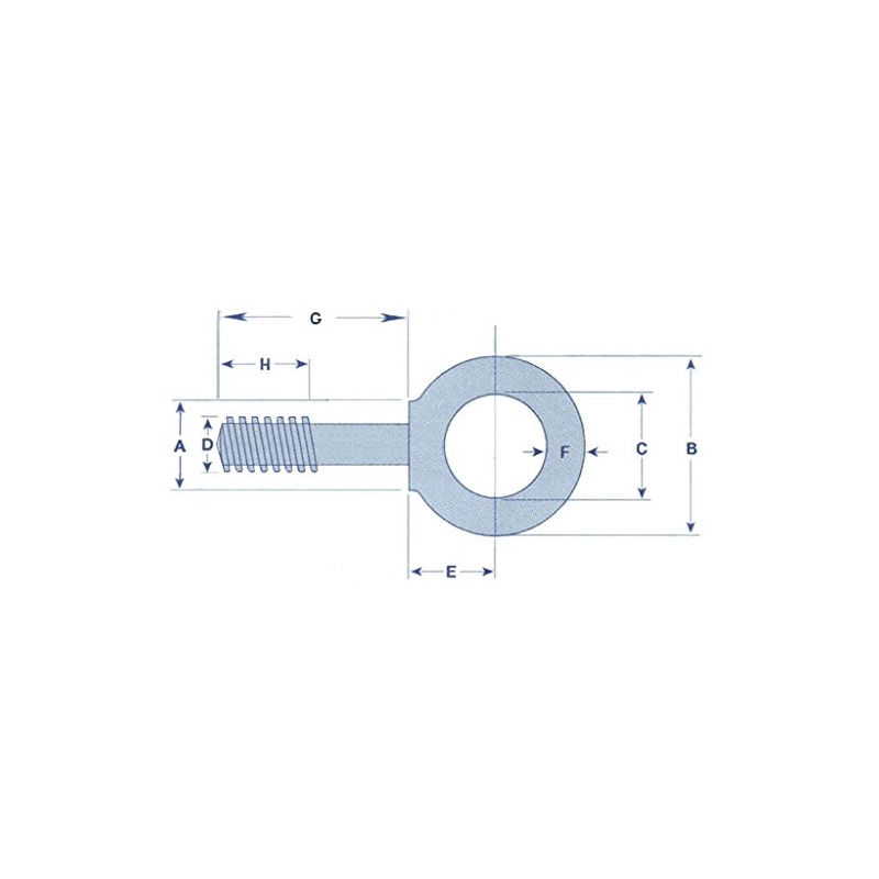 Wood Screw Eye Bolt Stainless Steel 6MM (60MM Shank Eyebolt