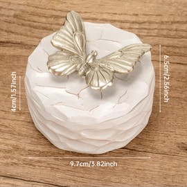 Grandma Small Butterfly Keepsake Box, Great Grandma Birthday Gifts - Mothers Day Gifts for Nana from Grandkids, Butterfly Gifts for Women - Hand-Painted Grandmother Resin Jewelry Trinket Box