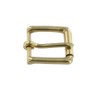 B6231 Natural Brass, Roller Heel Bar Buckle, Solid Brass-LL, 3/4"