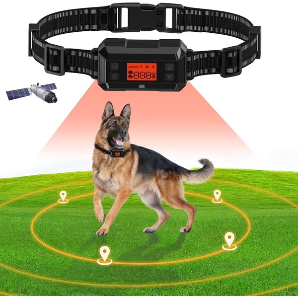 Wireless Electric Fence for Dogs, PETHEY GPS Dog Collar Fence