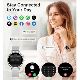 Small Smart Watch for Women with Bluetooth Call, 1.27" Fitness Watch Step Counter Heart Rate Sleep Monitor 100+ Sports Modes Fitness Tracker, DIY Dial Stylish Ladies Watch, Smartwatch Android iOS 41mm