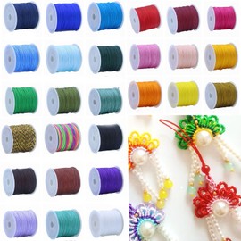 109 Yards Nylon Cord Beading Satin String for Chinese Knotting Rattail Beading Macrame Friendship Bracelet Jewelry Making (Silver Grey, 1.0MM)