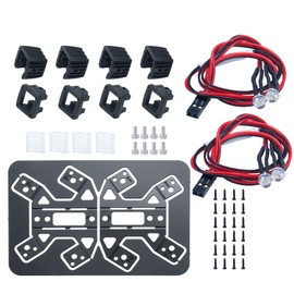 MORFUM RC Car LED Lights Headlights Headlamp Square Lens Spotlight 2PCS Compatible with 1/10 RC Crawler Car TRX4 TRX6 Axial SCX10 90046 RR10 D90 Upgrades Parts (B-Striped)