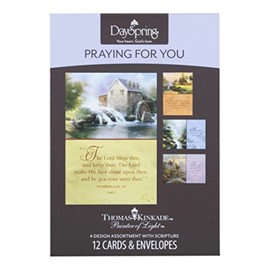 DaySpring - Thomas Kinkade Painter of Light - 4 Design Assortment with Scripture - 12 Praying for You Boxed Cards & Envelopes (83159)