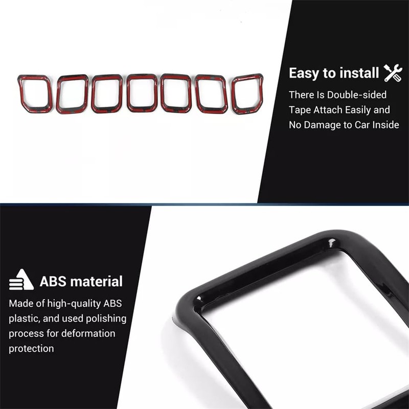 Auto Front Grille Inserts Guard Ring Decorative Trim,Fit forJee-p Compass