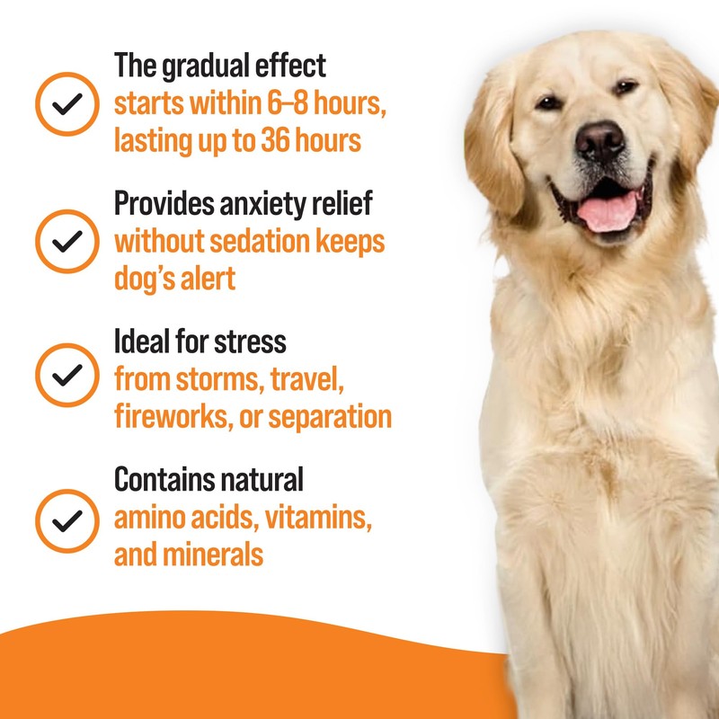 VETIQ Serene Calming Plus+ Tablets For Large Dogs, Helps to