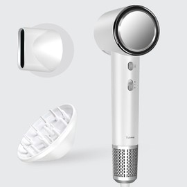 „ÄêApril Sale„ÄëTideway High-speed Hair Dryer Titanium Edition blow dryer Brushless Motor & Ionic Technology  4 Temperature Settings Thermo Control Technology Ergonomic Design, Perfect Present for Mother's Day Gift:_Diffuser+PRO White
