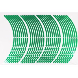 HIROMARUjp Reflective Rim Stickers 17 18 Inch 8mm for 2 Bikes 4 Wheels Cutout Green