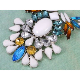 Alilang Charming Silvery Tone Colorful Bead Floral Pendant Fashion Necklace