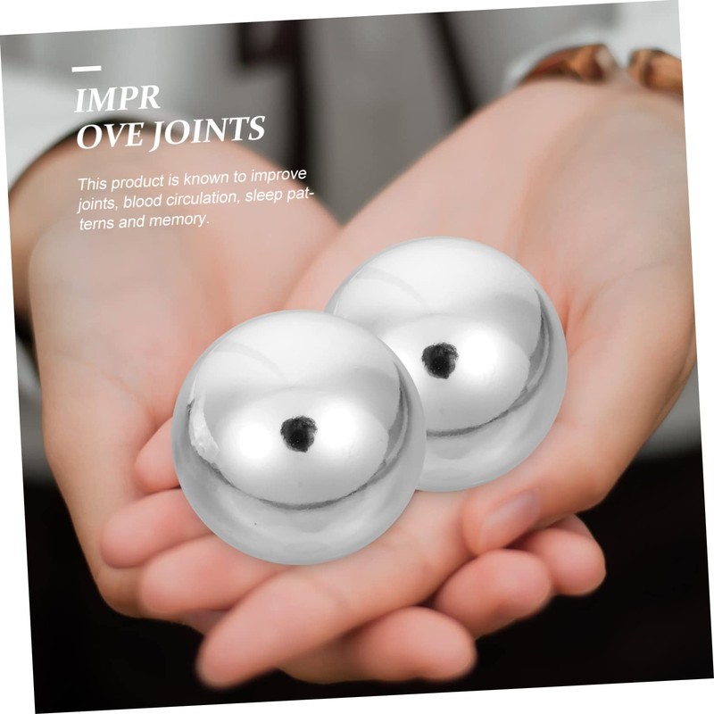 Mikinona 1 Set Metal Hand Exercise Balls Baoding Chiming Balls