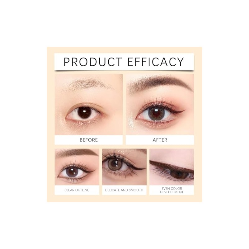 Eyeliner Pencil Waterproof,Delineador de Ojos Resistente al Agua Durante 24