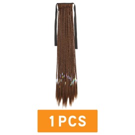 Traziewell Ponytail Extension for Fine Hair Wrap Round Braiding Hair Extension Brown Braids Extensions Hair Piece Ponytail Hair Extensions Braid for Braiding Bridal Hair Accessories for Women 2412
