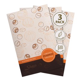 Floral Simplicity Caramel Pumpkin Truffle Scented Sachets Pack of 3, Fall & Winter - Long-Lasting Scented Bags, Home Fragrance, Air Freshener & Deodorizer for Closet, Room, or Cars, Made in USA