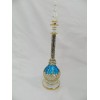 1 Egyptian Glass Perfume Bottle Gold Accent Hand Blue Clear